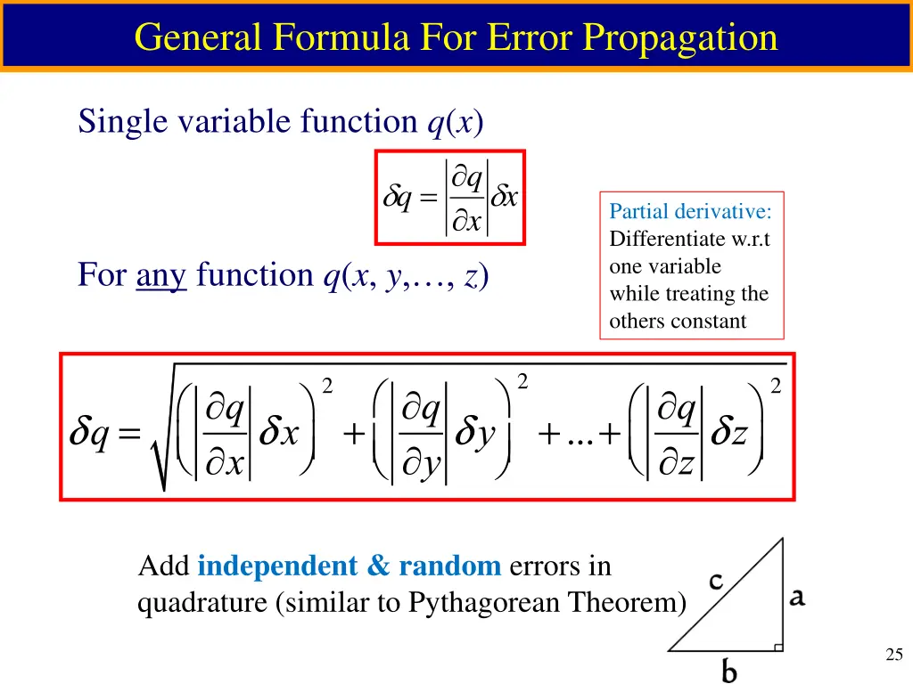 general formula for error propagation