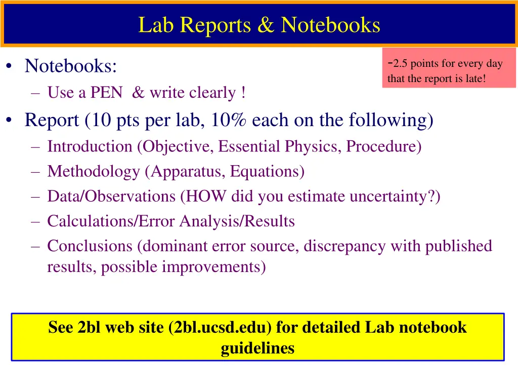 lab reports notebooks