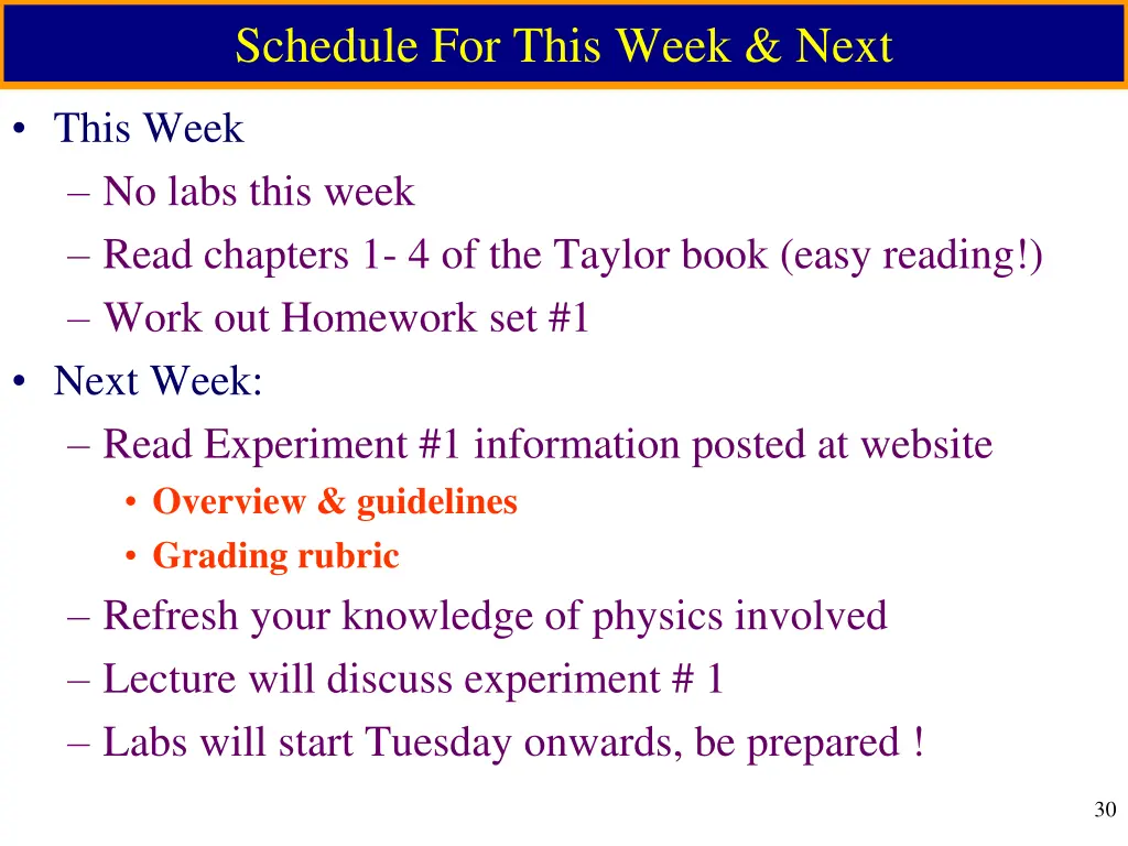 schedule for this week next