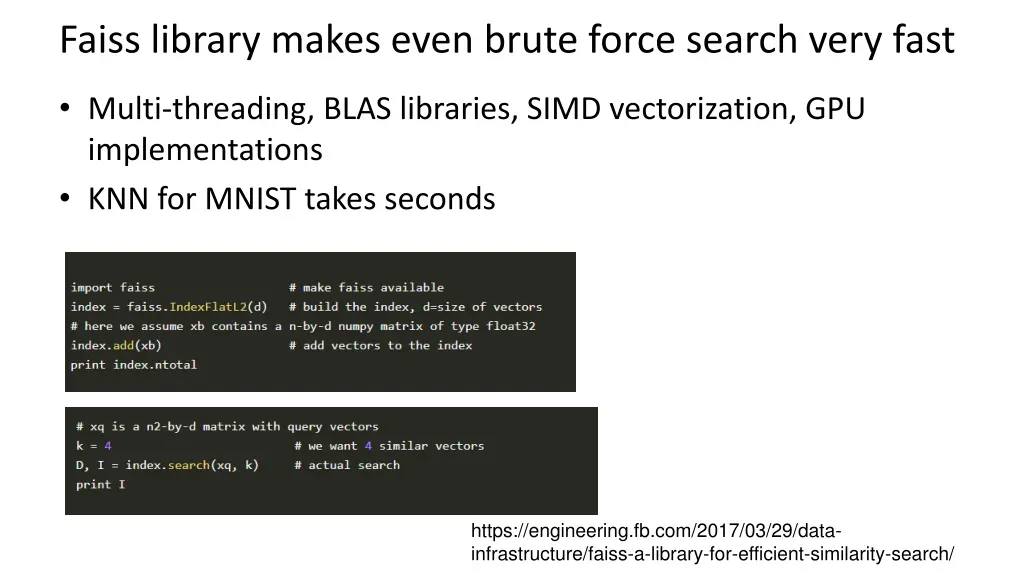 faiss library makes even brute force search very