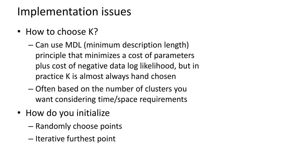 implementation issues