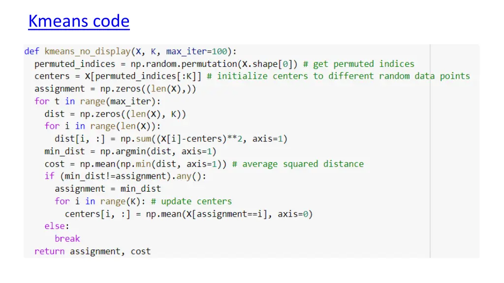 kmeans code