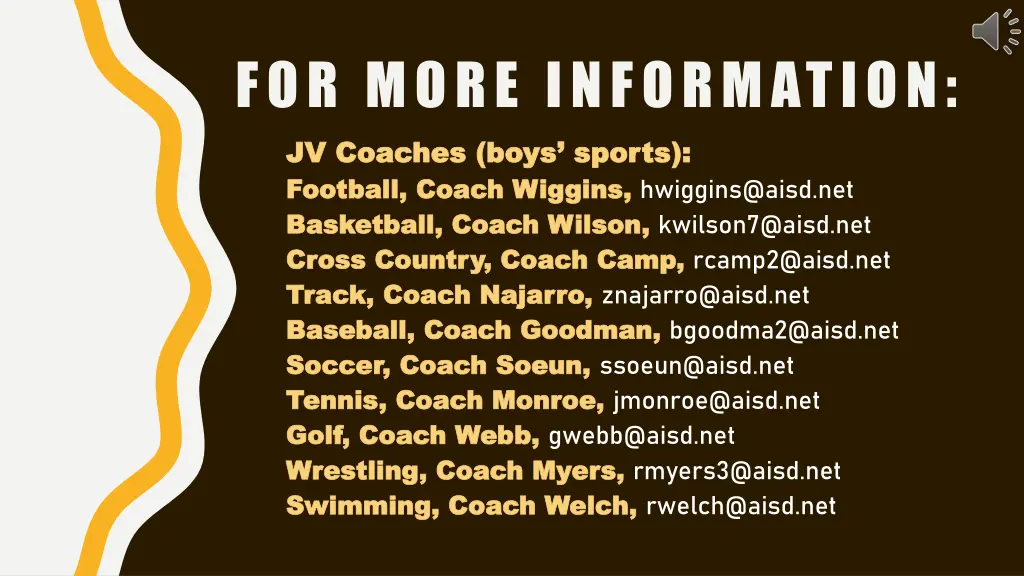 for more information jv coaches boys sports