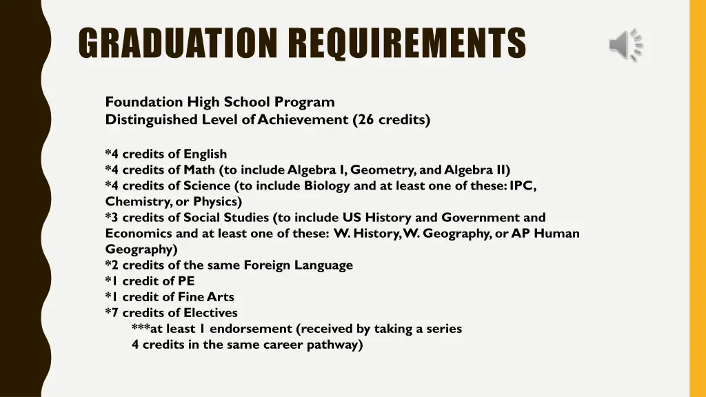 graduation requirements