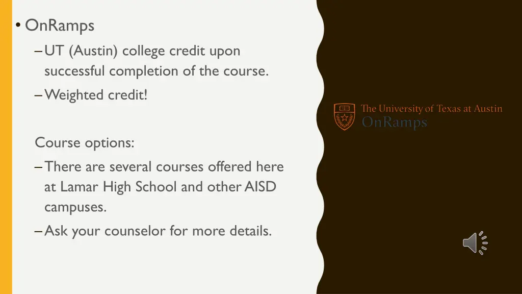 onramps ut austin college credit upon successful