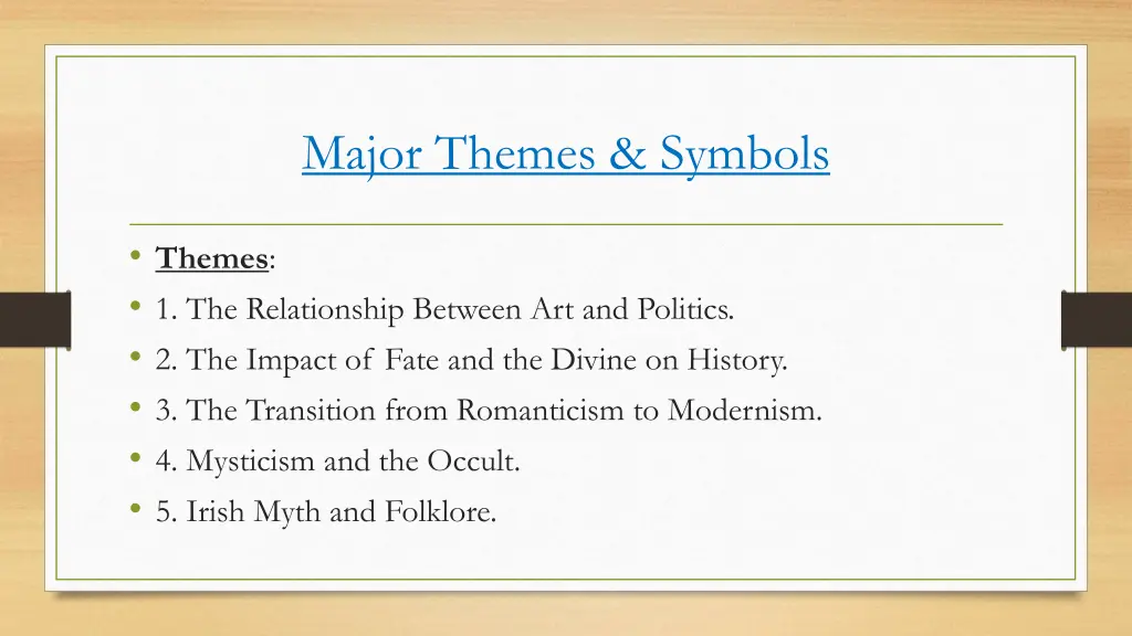 major themes symbols