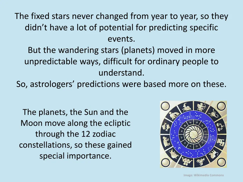 the fixed stars never changed from year to year