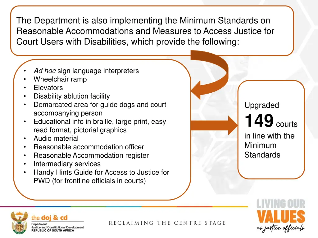 the department is also implementing the minimum