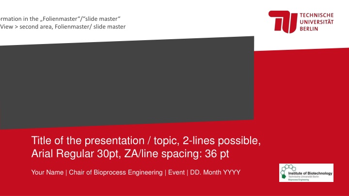 information in the folienmaster slide master