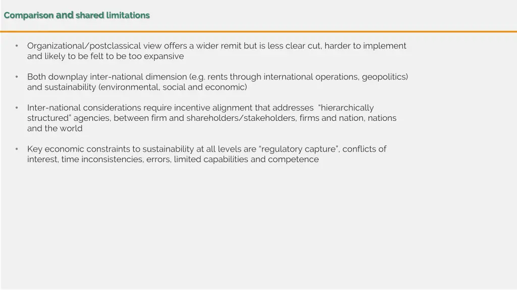 comparison and shared limitations