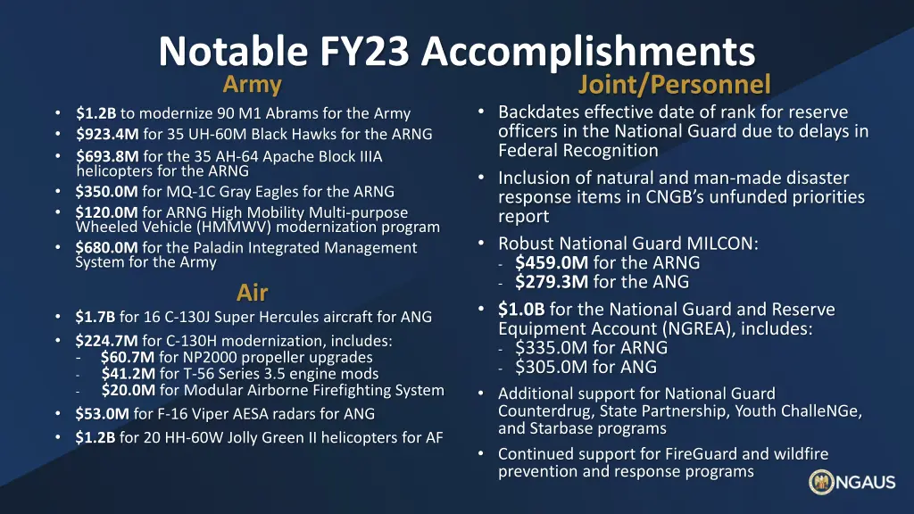 notable fy23 accomplishments army