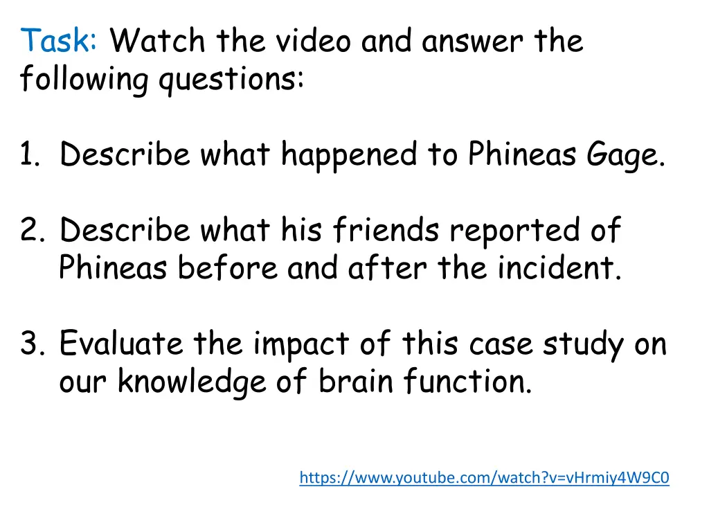 task watch the video and answer the following