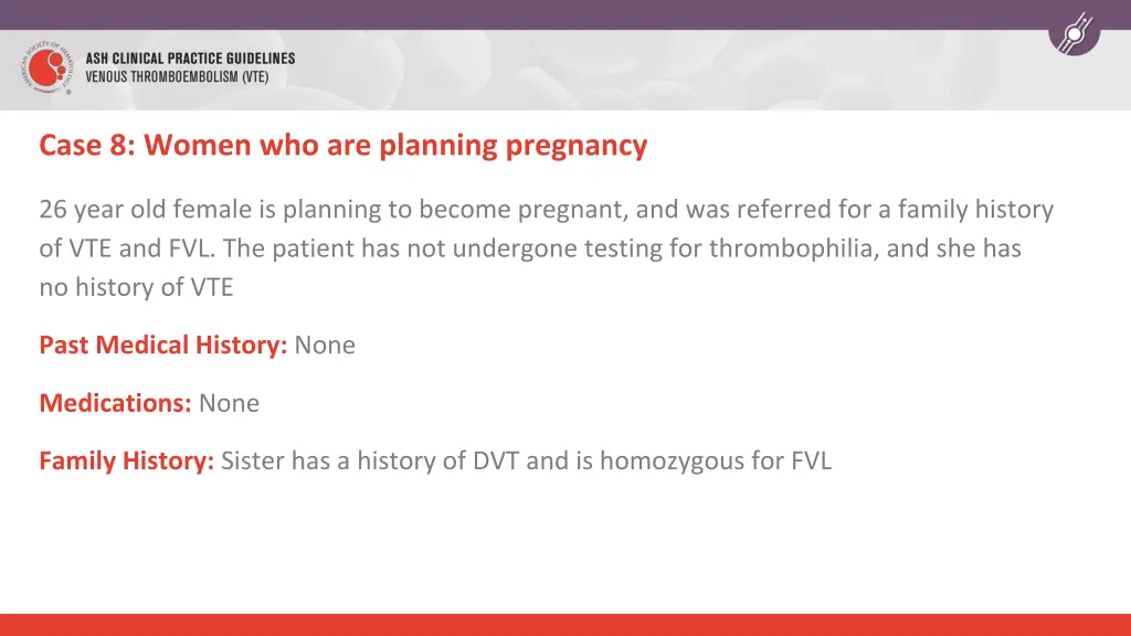 case 8 women who are planning pregnancy