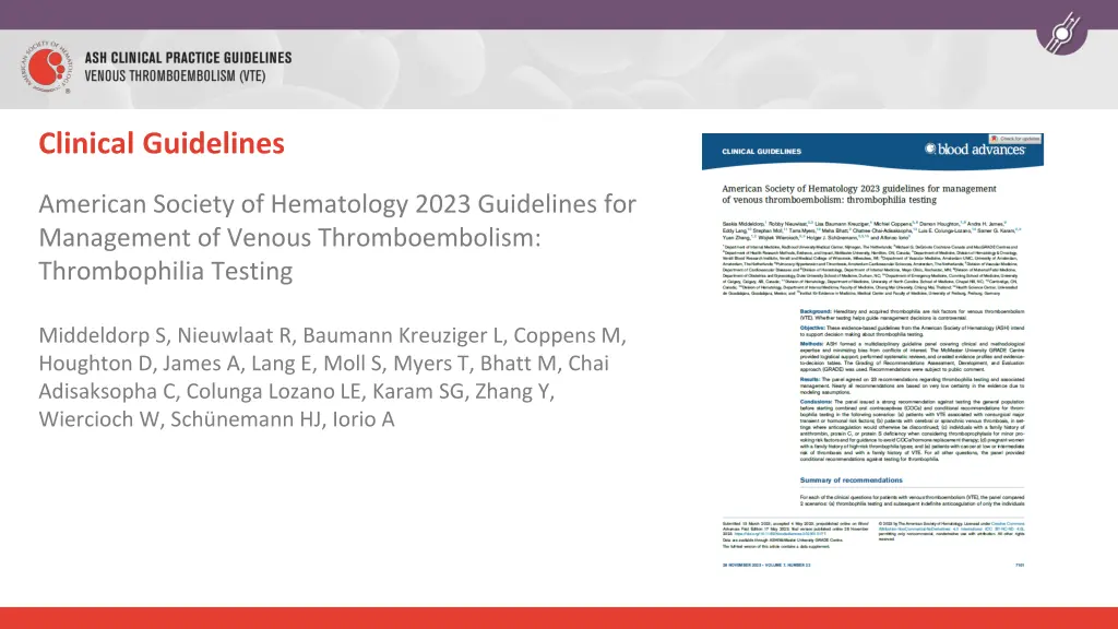 clinical guidelines