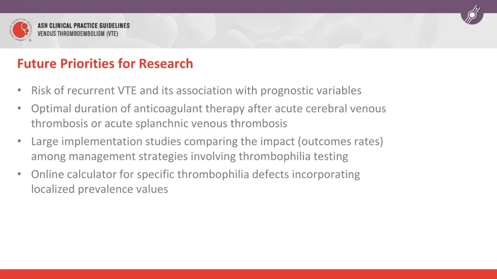 future priorities for research