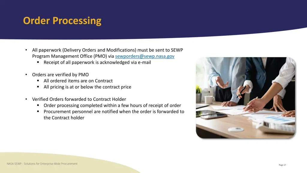 order processing