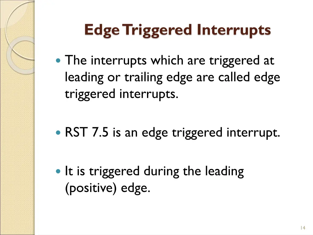 edge triggered interrupts