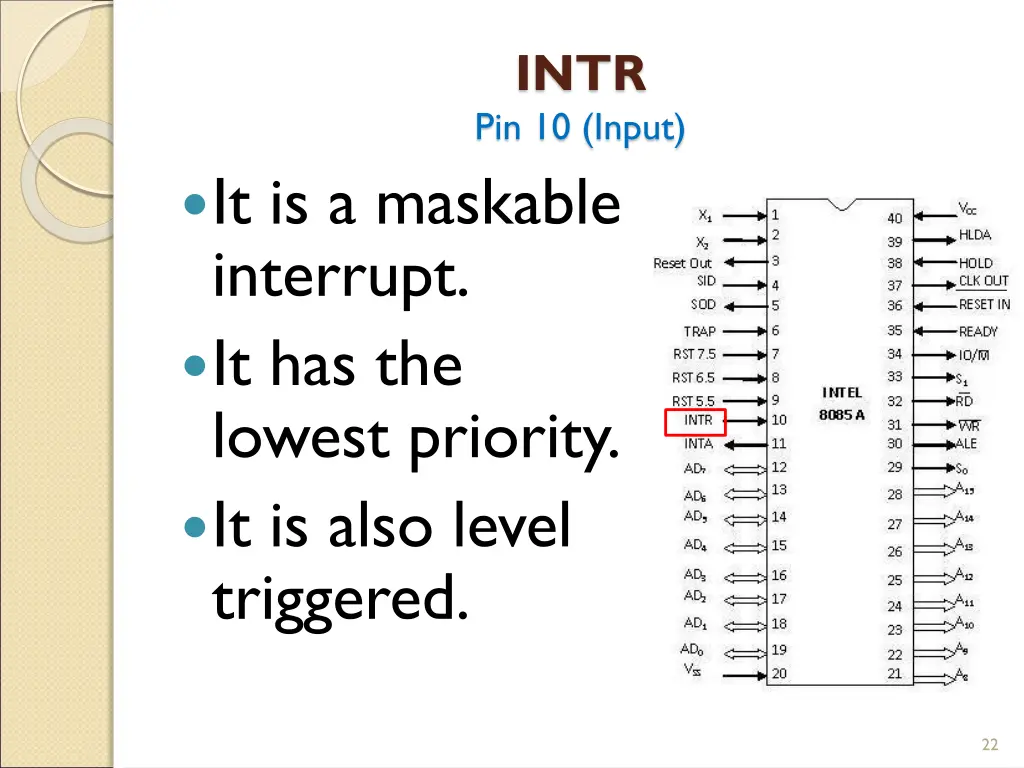 intr pin 10 input