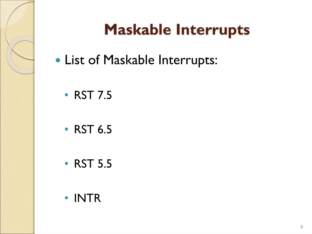 maskable interrupts 1