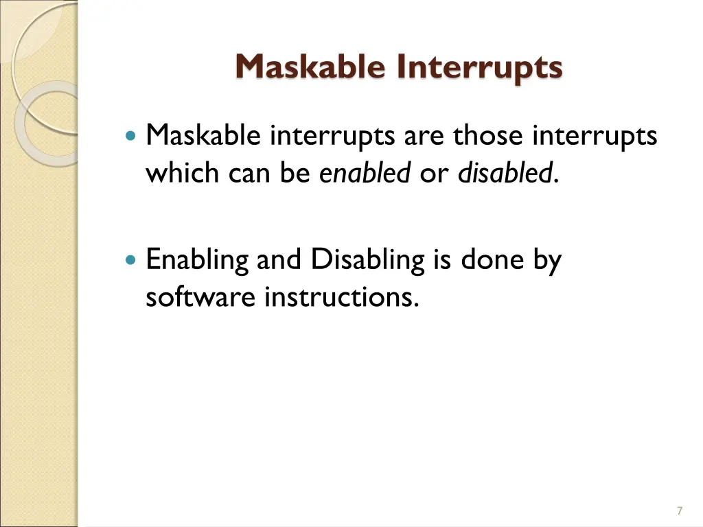 maskable interrupts