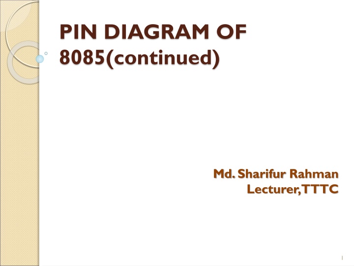 pin diagram of 8085 continued