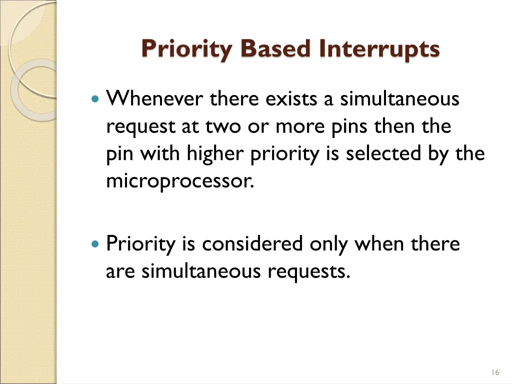 priority based interrupts