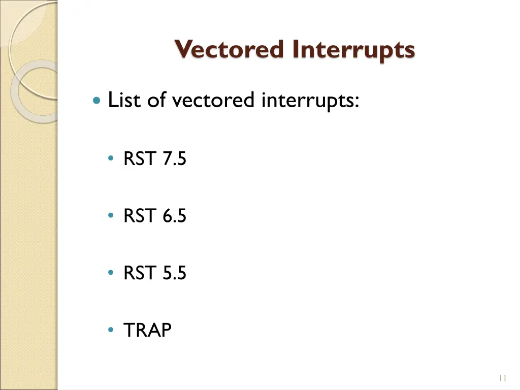 vectored interrupts 1