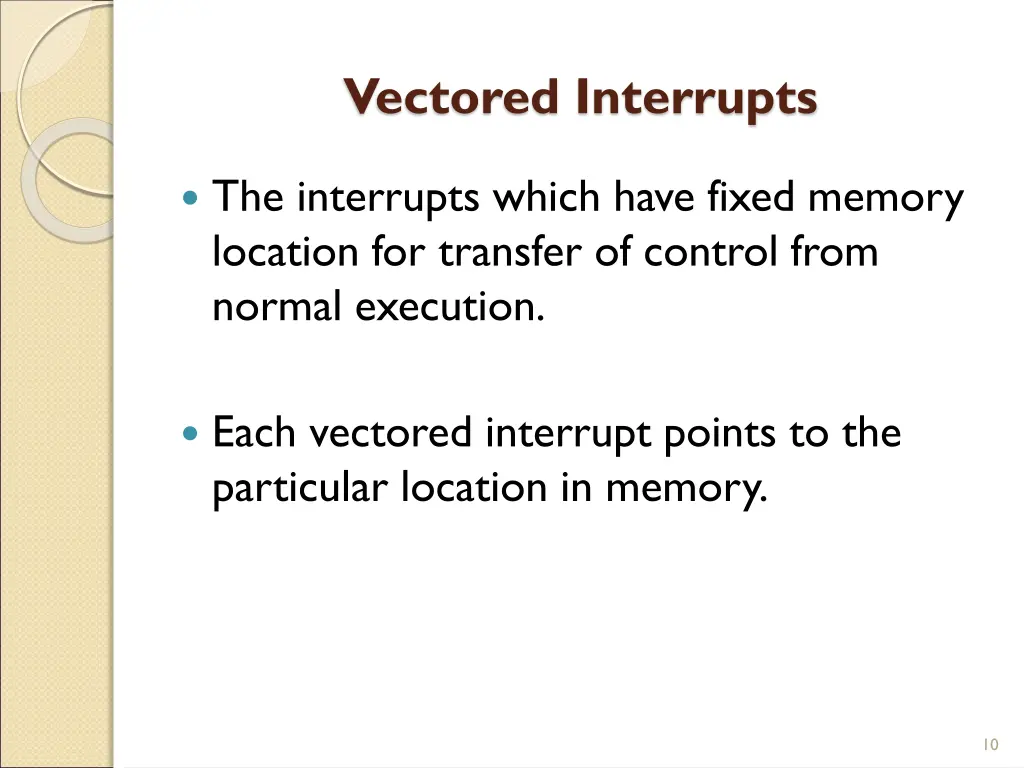vectored interrupts