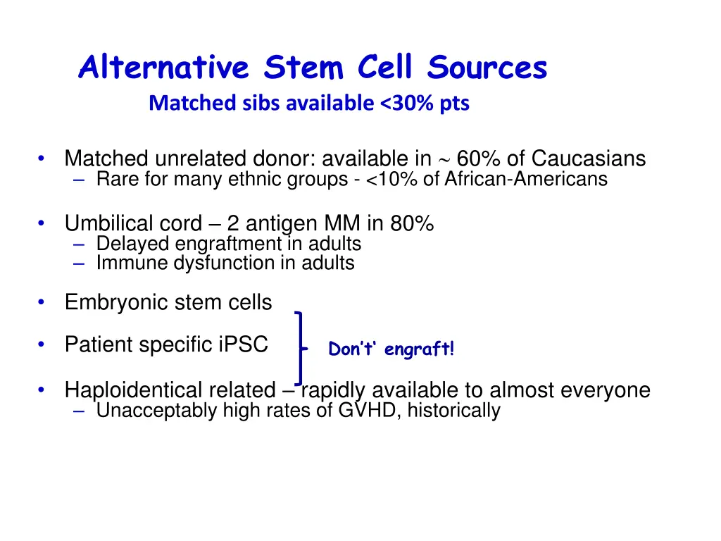 alternative stem cell sources matched sibs