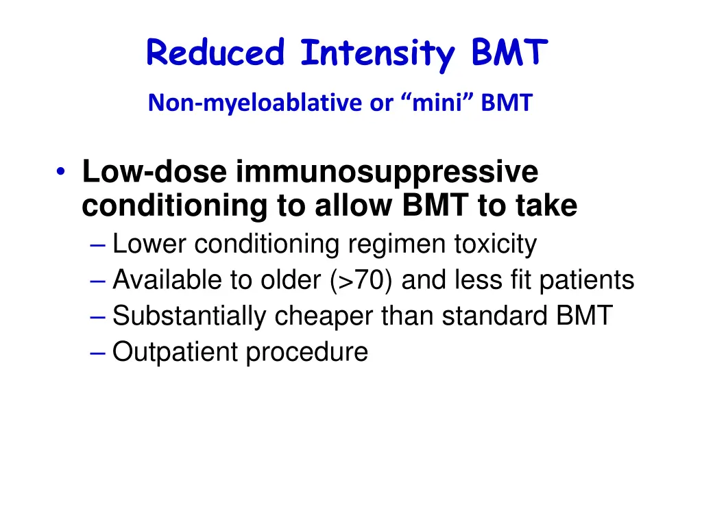 reduced intensity bmt