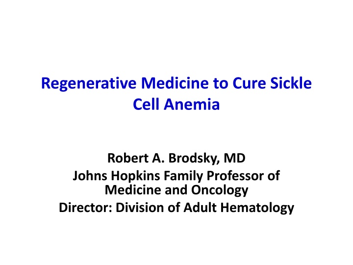 regenerative medicine to cure sickle cell anemia