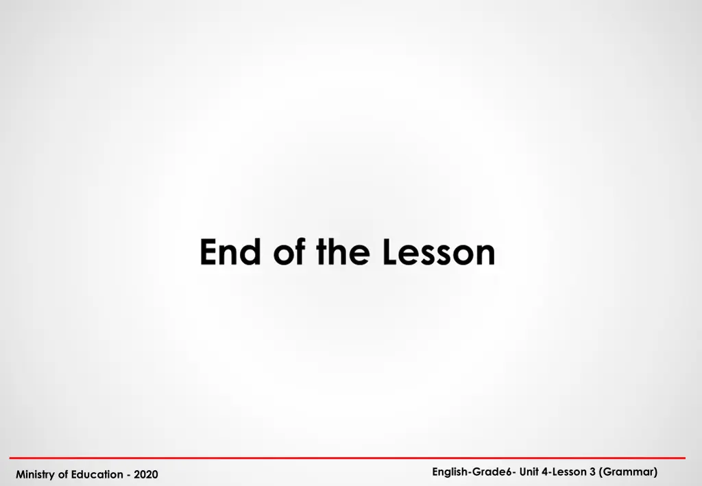 end of the lesson