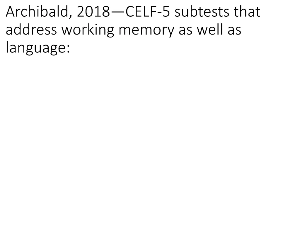 archibald 2018 celf 5 subtests that address