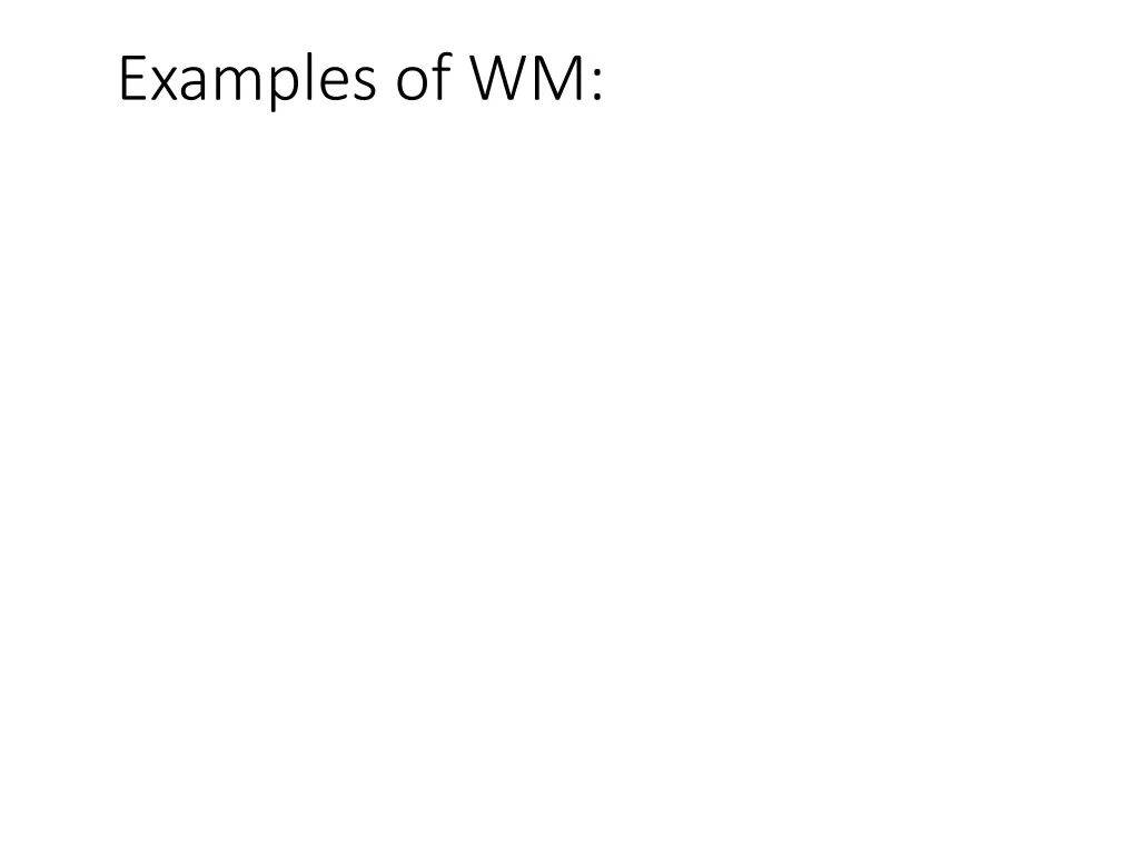 examples of wm