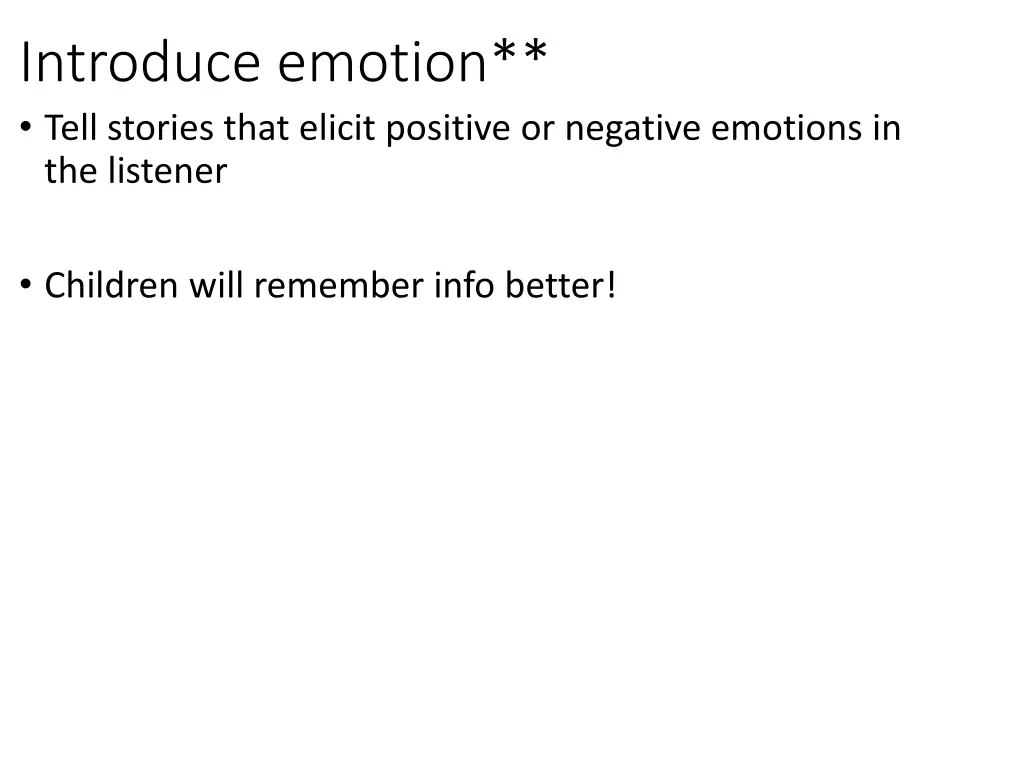 introduce emotion tell stories that elicit