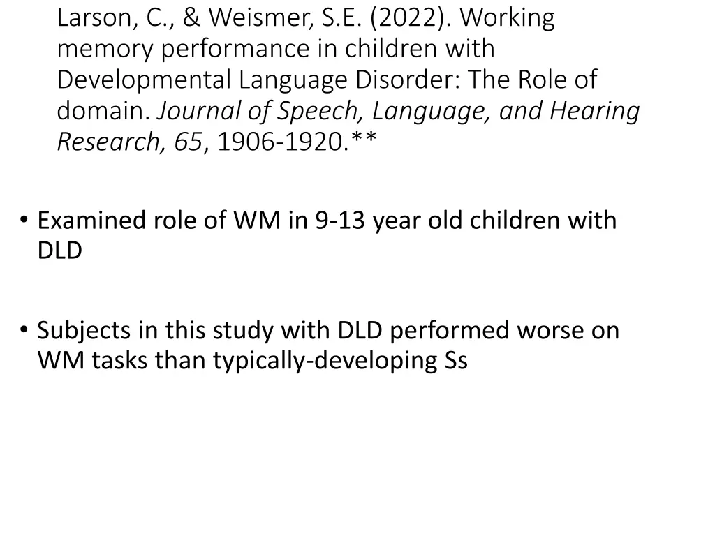 larson c weismer s e 2022 working memory