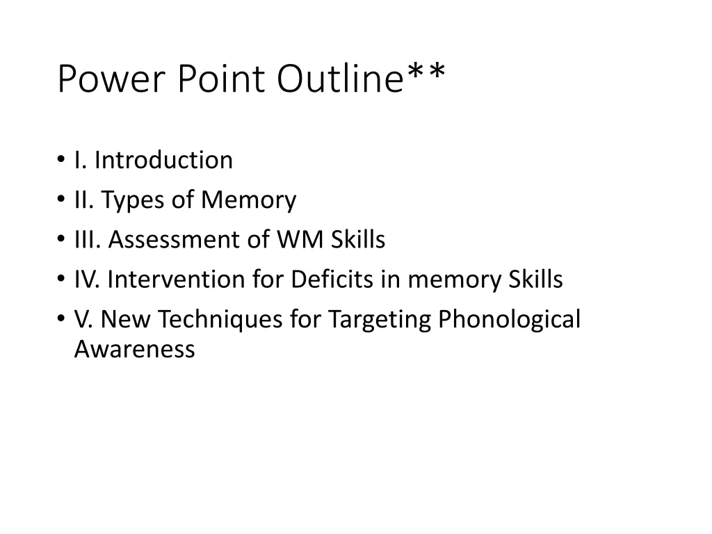 power point outline