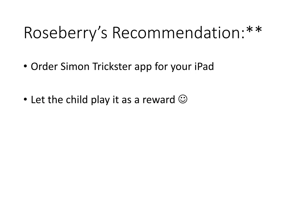 roseberry s recommendation