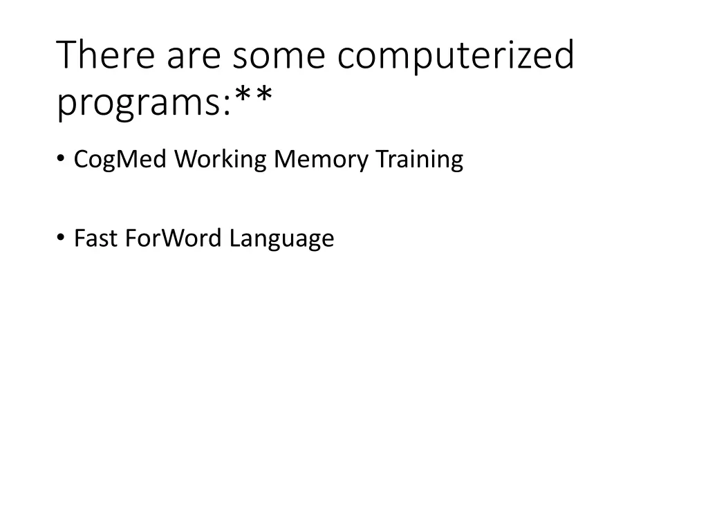 there are some computerized programs