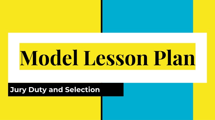 model lesson plan