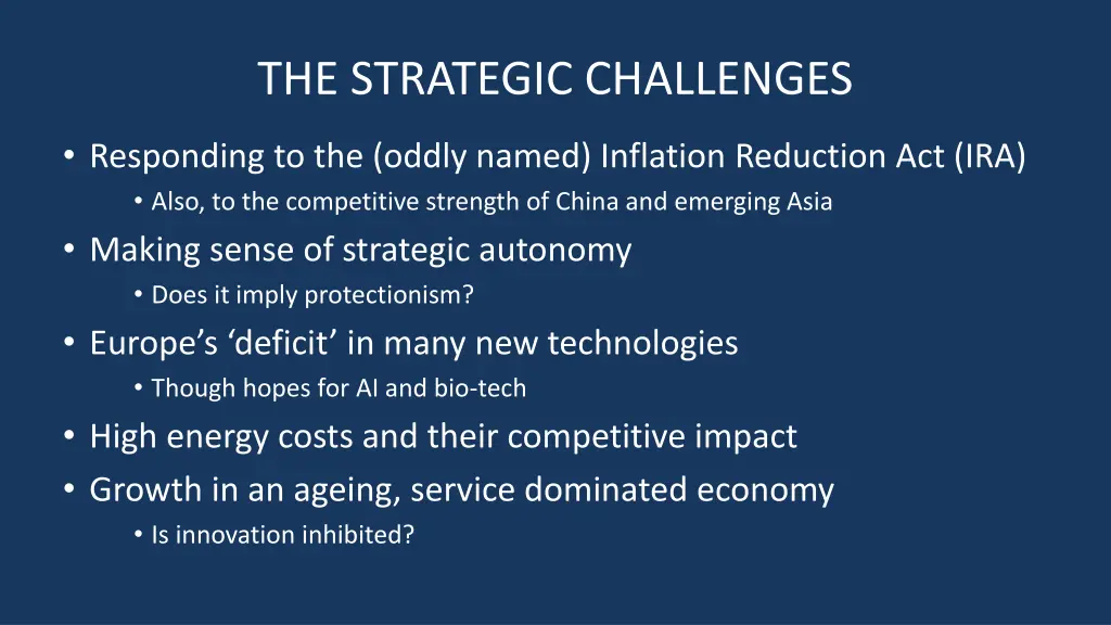 the strategic challenges