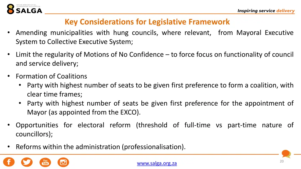 key considerations for legislative framework
