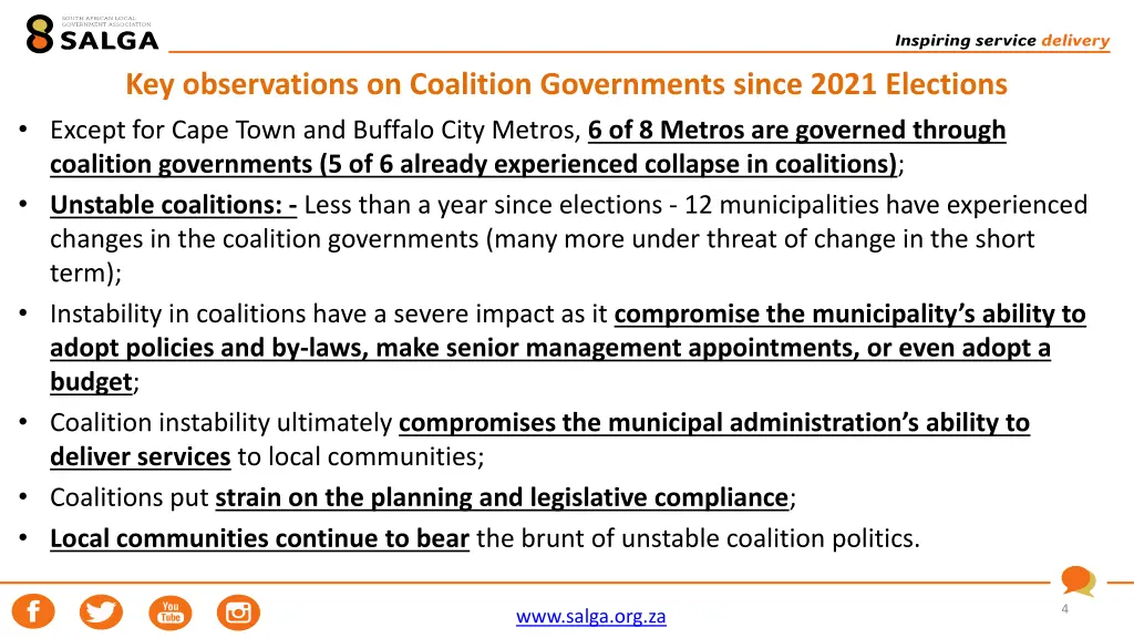 key observations on coalition governments since