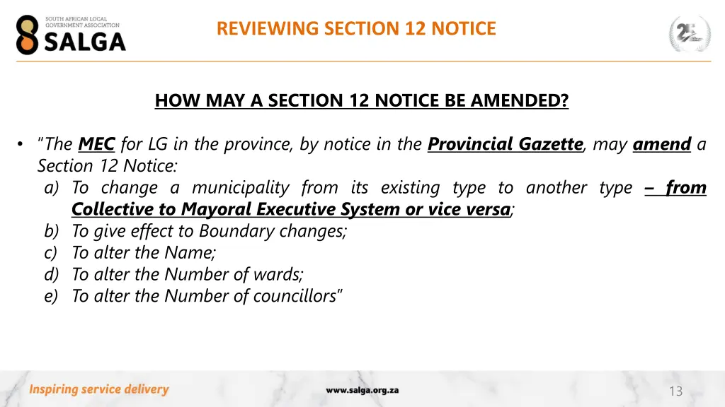 reviewing section 12 notice 1