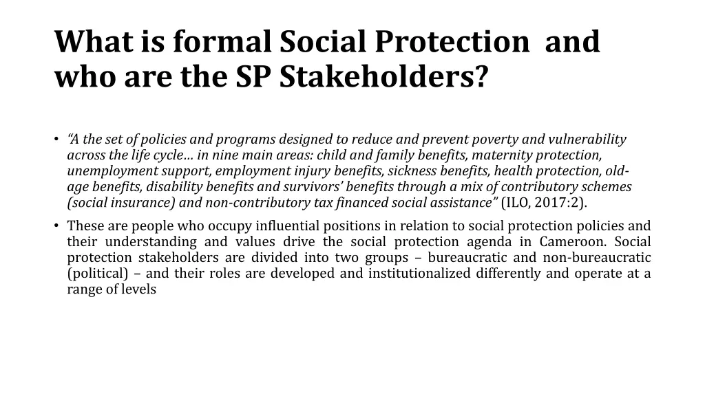 what is formal social protection