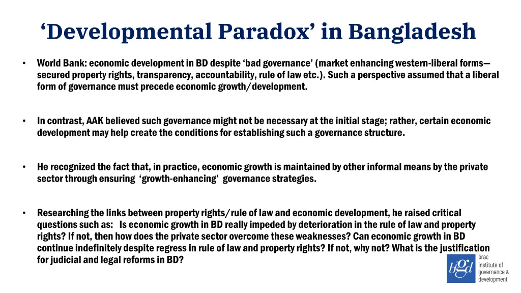 developmental paradox in bangladesh