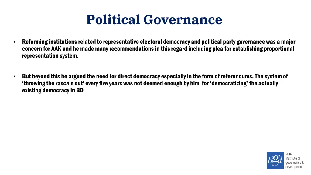 political governance