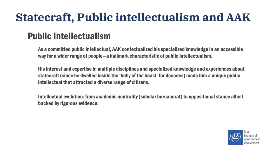 statecraft public intellectualism and aak 1