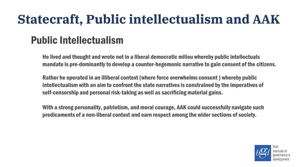 statecraft public intellectualism and aak 2