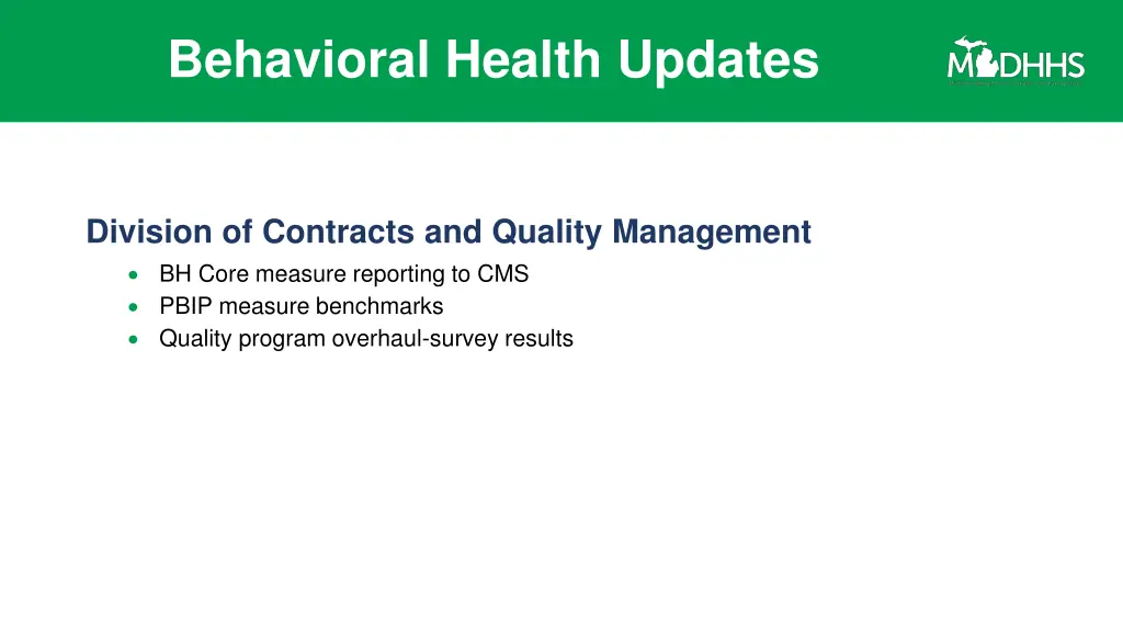 behavioral health updates